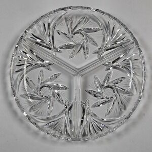 Crystal Clear Signatures Pinwheel 7.75" Sectional Tray 24% Full Lead Crystal